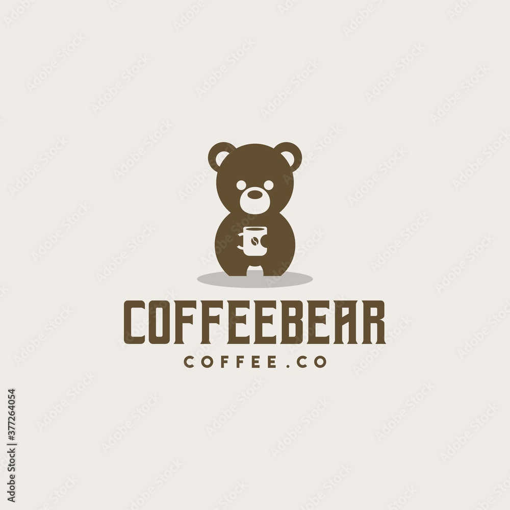 Creative coffee bear logo design Creative coffee bear logo design