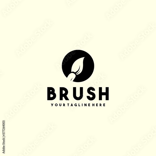 Creative brush logo design template