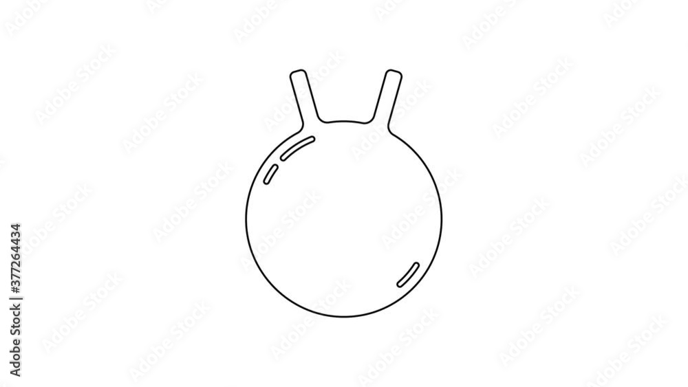 Black line Kettlebell icon isolated on white background. Sport equipment. 4K Video motion graphic animation. Black line Kettlebell icon isolated on white background. Sport equipment. 4K Video motion graphic animation.