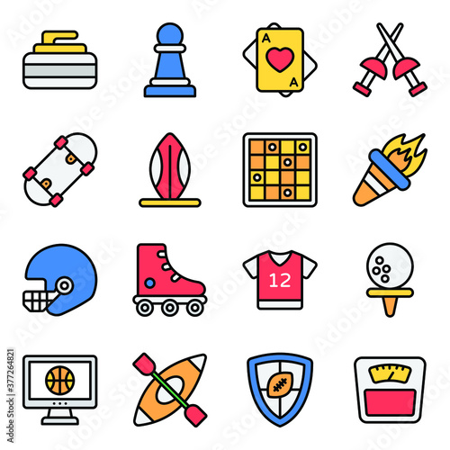 
Pack of Sports Equipment Icons 
