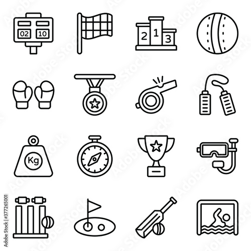 
Pack of Sports Accessory Icons 
