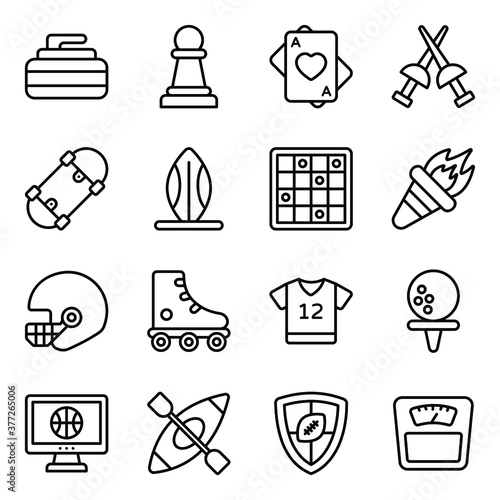 
Pack of Sports Equipment Icons 
