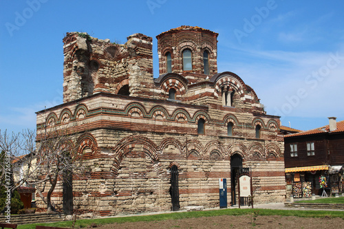 Beautiful view of old town church of Nesebar, Black Sea, Bulgaria