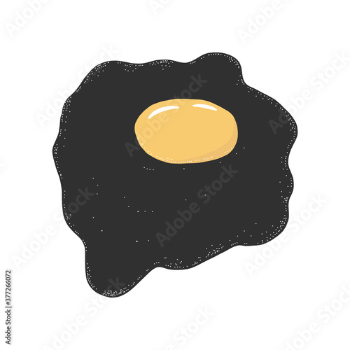 Vector illustration of fried egg. Food poster.