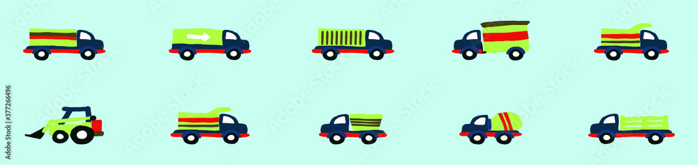 set of moving van or truck icon with various models. vector illustration set of moving van or truck icon with various models. vector illustration