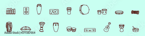 set of Jazz and blues bongos cartoon icon design template with various models. vector illustration