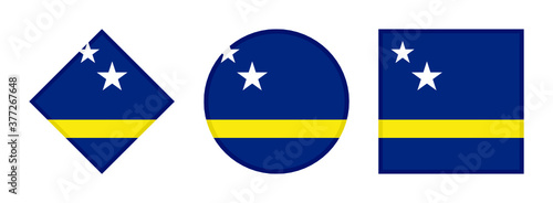 curacao flag icon set. isolated on white background
