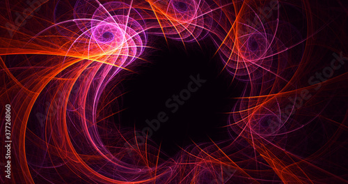 3D rendering abstract multicolor fractal light background