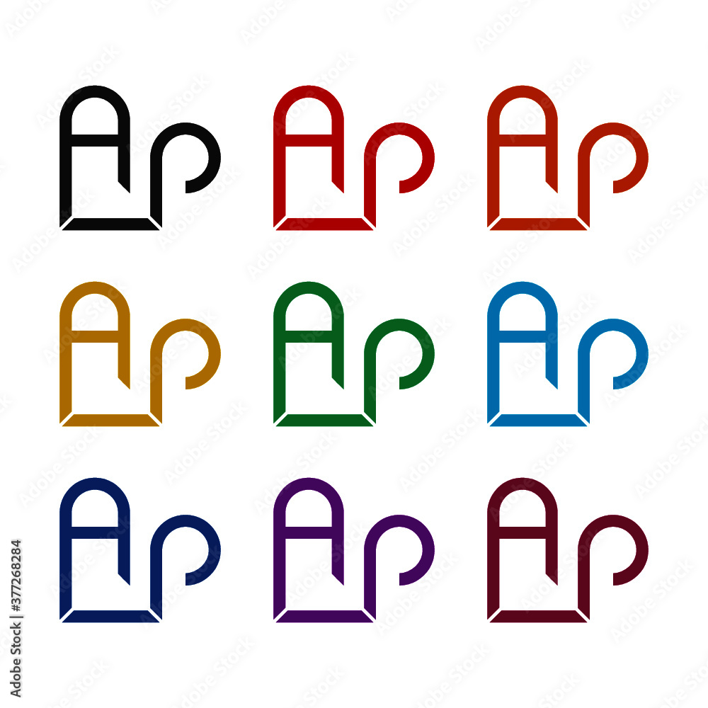 Letter AP Logo Design, color set Letter AP Logo Design, color set