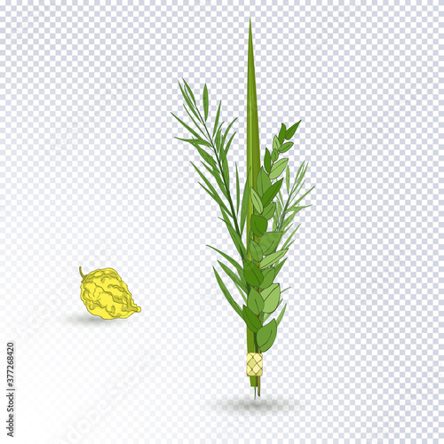 Happy Sukkot jewish holiday greeting card