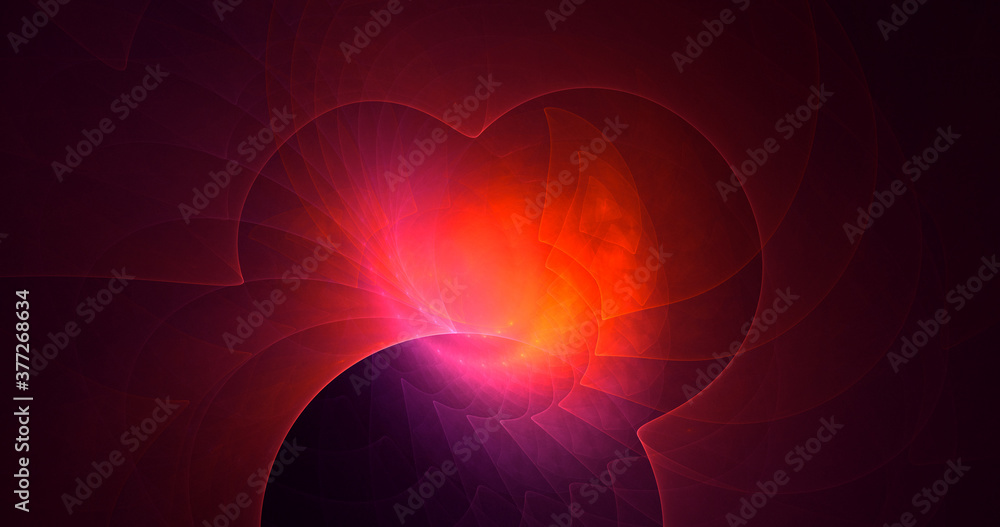 3D rendering abstract multicolor fractal light background