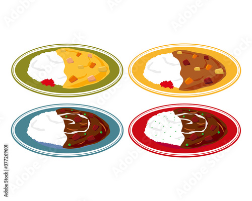 カレーライスとハヤシライスのベクターイラスト