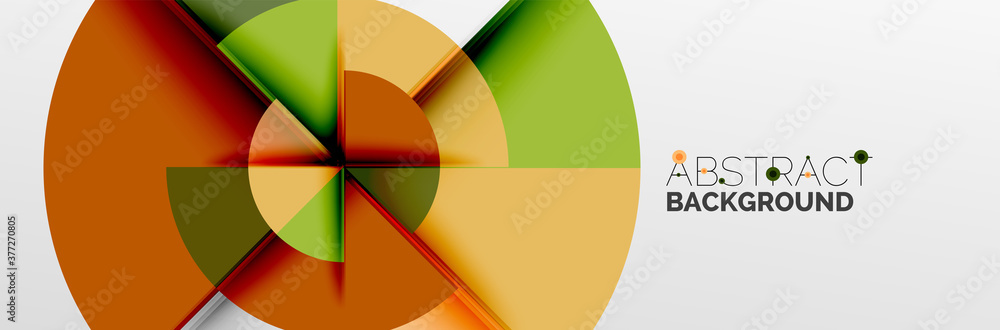 Bright color circles, abstract round shapes and triangles composition with shadow effects. Vector modern geometric design template Bright color circles, abstract round shapes and triangles composition with shadow effects. Vector modern geometric design template
