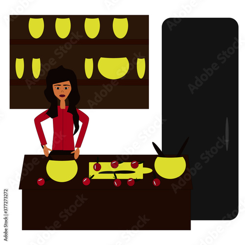 business cook woman show stock illustration