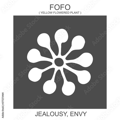 vector icon with african adinkra symbol Fofo. Symbol of jealousy and envy