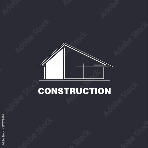 Architect construction logo template. Vector design icon for building company.