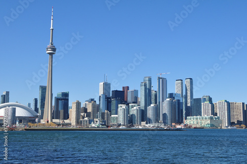 Beautiful view of the Toronto skyline from across the lake