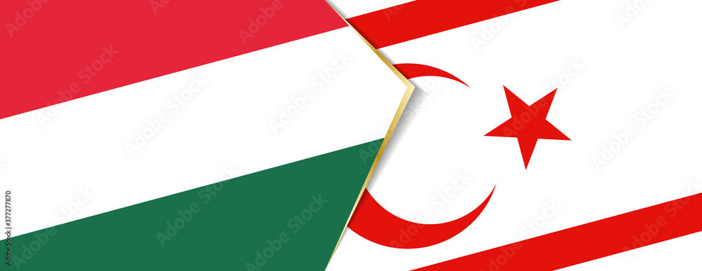 Hungary and Northern Cyprus flags, two vector flags. Hungary and Northern Cyprus flags, two vector flags.