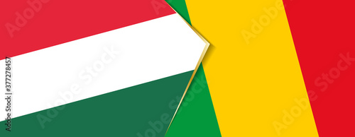Hungary and Mali flags  two vector flags.
