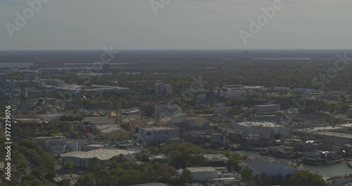 Orlando Florida Aerial v21 pan right to left shot of suburb cityscape and the amusment park - DJI Inspire 2, X7, 6k - March 2020 photo