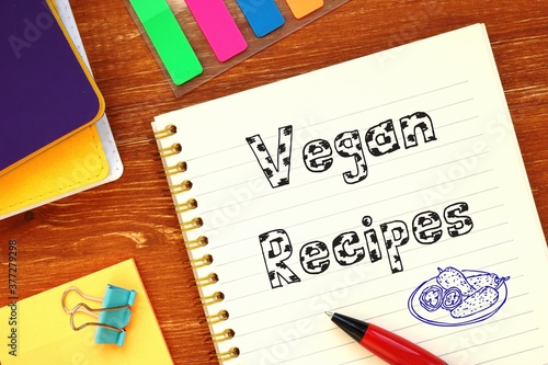 Vegan Recipes inscription on the page.