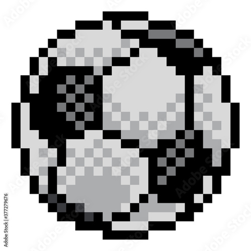 A soccer football ball eight bit retro video game style pixel art sports icon © Christos Georghiou