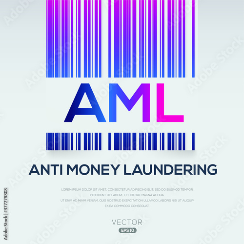 AML mean (Anti Money Laundering),Vector illustration.