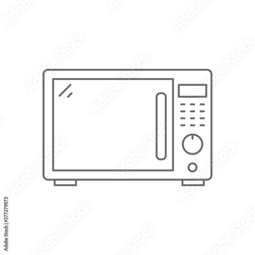 Microwave icon in line style isolated on white background 