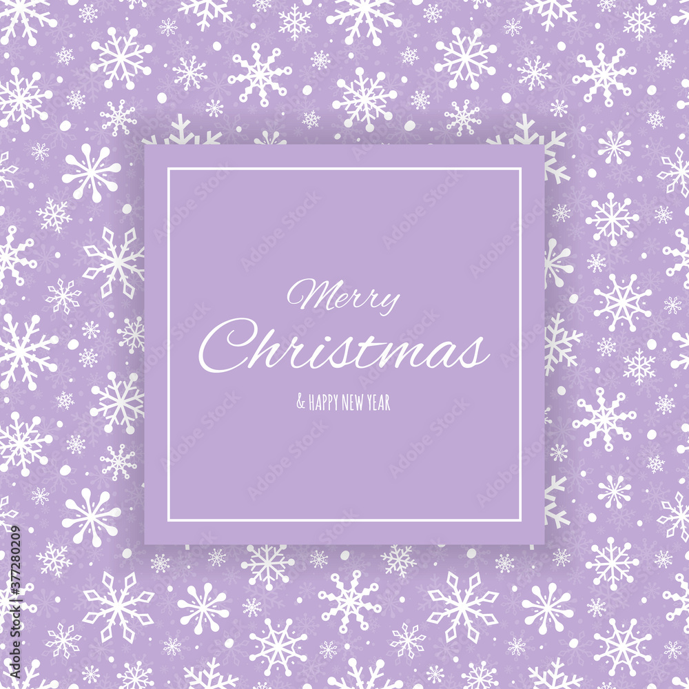 Christmas greeting card with festive snowflakes. Xmas wishes. Vector