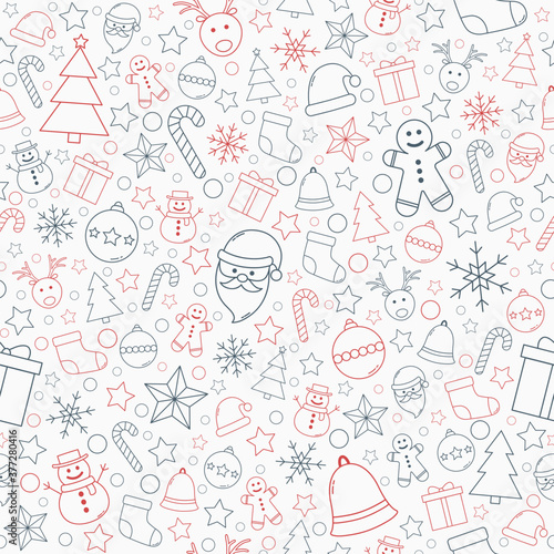 Christmas seamless pattern. Wallpaper concept. Vector