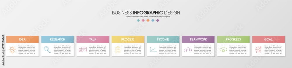 Minimalist infographic template with 8 options. Vector Minimalist infographic template with 8 options. Vector