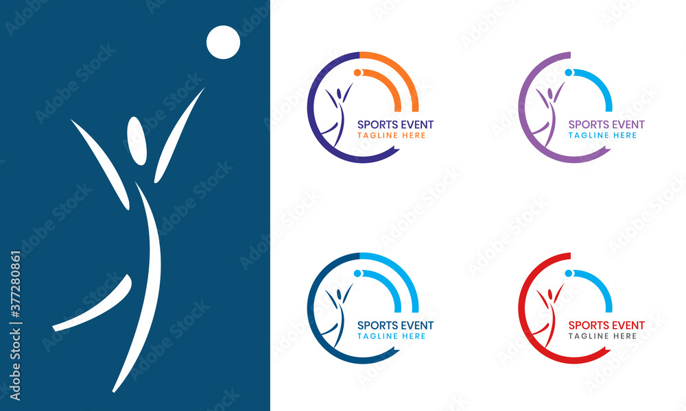 Vetor de Sports symbol vector logo, Basketball jumping man, Concept for