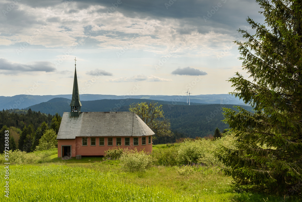 Die Kapelle St. Pius auf dem Kandel bei Freiburg, Schwarzwald, Baden-Württemberg, Deutschland