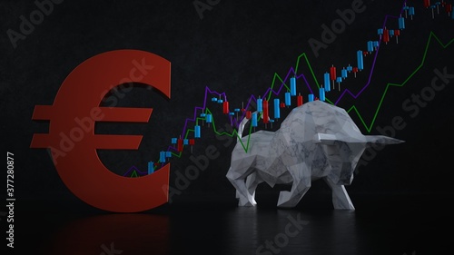 Euro Revaluation Bull Candlestick Chart photo