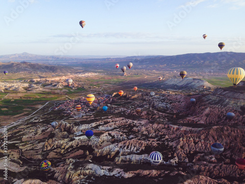 hot balloon capadoccia Turkey red rose valley fairy chimneys