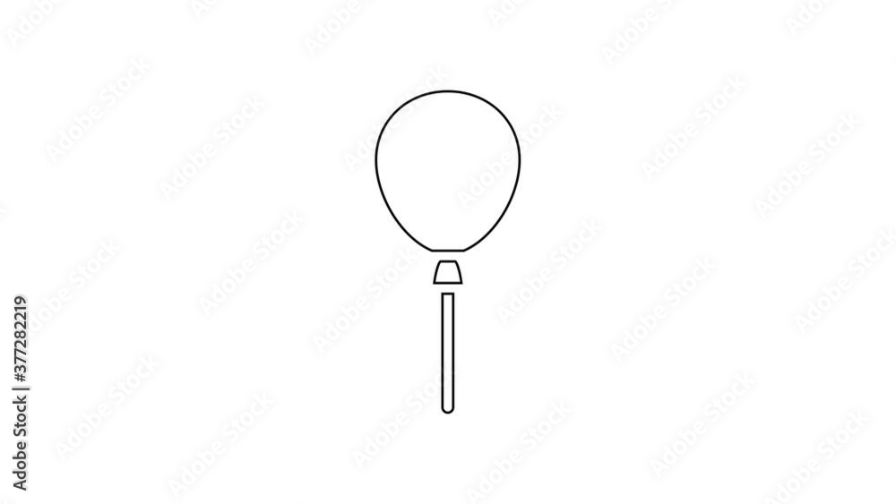 Black line Balloons with ribbon icon isolated on white background. Happy Easter. 4K Video motion graphic animation. Black line Balloons with ribbon icon isolated on white background. Happy Easter. 4K Video motion graphic animation.