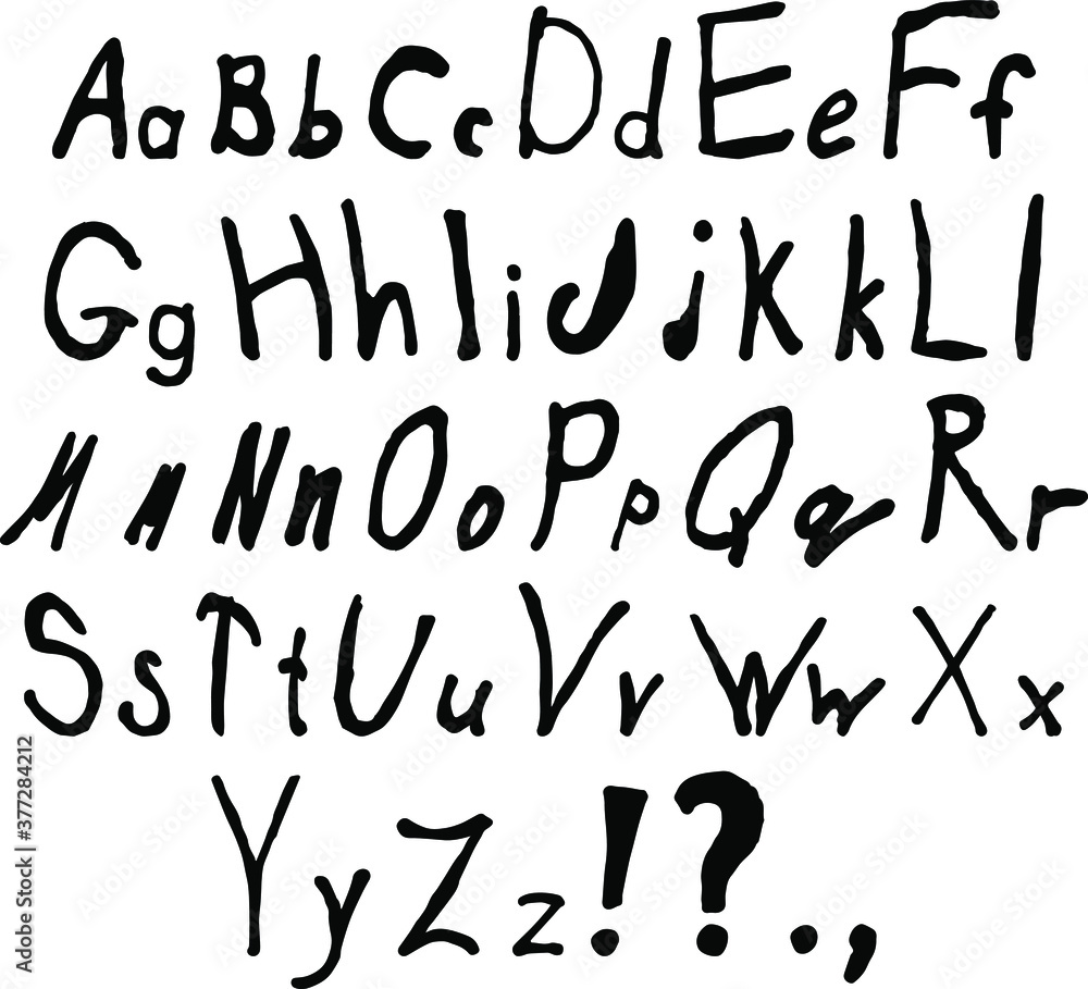 English alphabet, uppercase and lowercase letters. English alphabet, uppercase and lowercase letters.