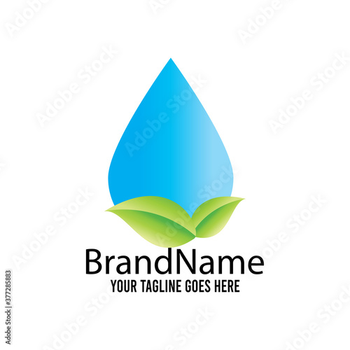 Ecology water leaf nature concept logo icon vector template.