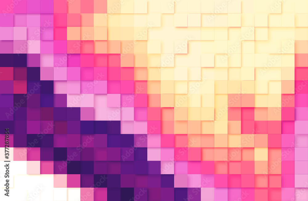 Multi-colored volumetric square tiles illustration. Multi-colored volumetric square tiles illustration.
