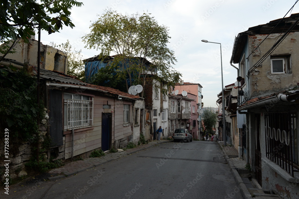 In the old streets of Ayvansaray in Istanbul. Turkey