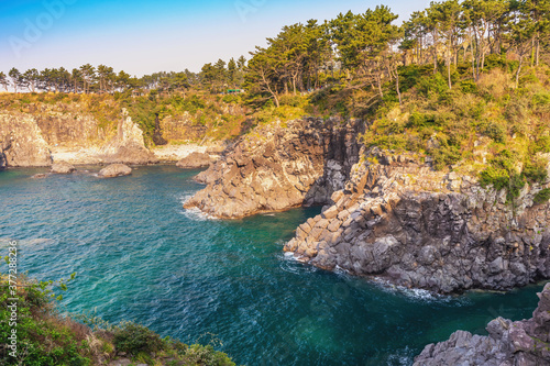 Jeju Island South Korea, nature landscape at Jeju Do Oedolgae Rock