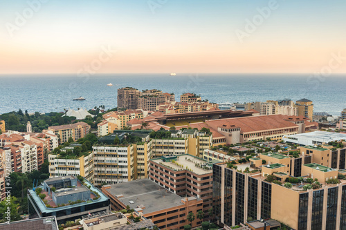 Monte Carlo Monaco  city skyline at Ville port