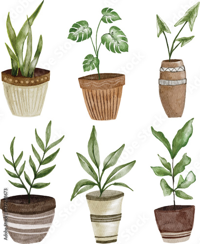 Potted Plant Clipart Set