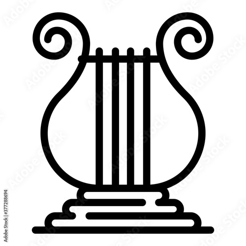 Greek harp icon. Outline greek harp vector icon for web design isolated on white background