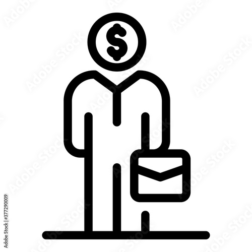 Outsource man icon. Outline outsource man vector icon for web design isolated on white background