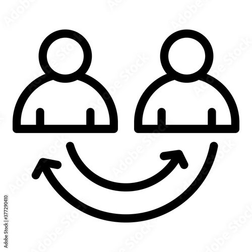 Outsource change icon. Outline outsource change vector icon for web design isolated on white background