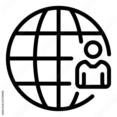 Outsource international icon. Outline outsource international vector icon for web design isolated on white background
