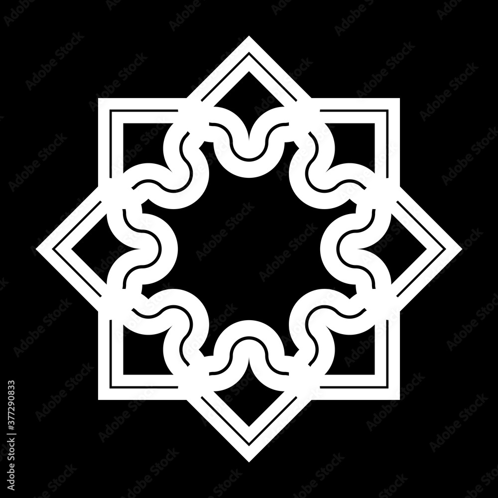 Design monochrome decorative snowflake element Design monochrome decorative snowflake element