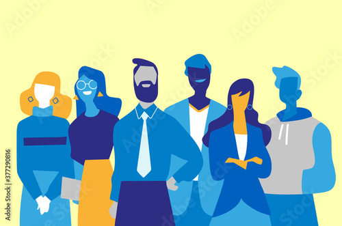 Squadra di professionisti di successo fatta di uomini e donne