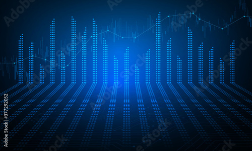 stock market, economic graph with diagrams, business and financial concepts and reports, abstract technology communication concept vector background